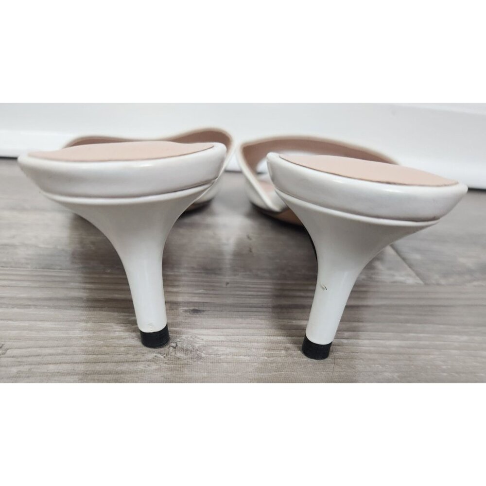 Kate Spade Women's Sz. 7M White Leather Saavvi Heeled Sandals - Picture 4 of 9